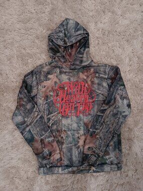 Zach Bryan 2026 "With Heaven On Top" Camouflage hoodie Size S